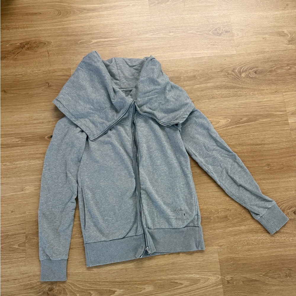 AllSaints Grey Cowl Neck Zip Hoodie Women’s Small